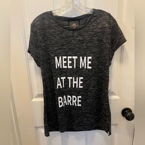 NWT Shape “Meet Me At The Barre” Dancer’s Tee - Heathered Black - Sz Large